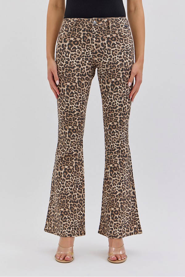 Leopard Mid Rise Flare